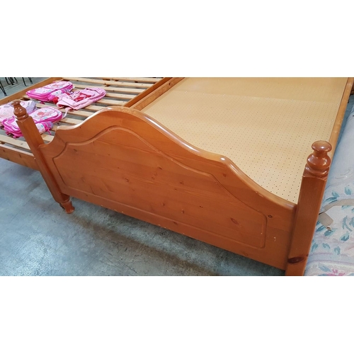 149 - Pine Double Bed Frame, NO Mattress (140cm x 194cm)