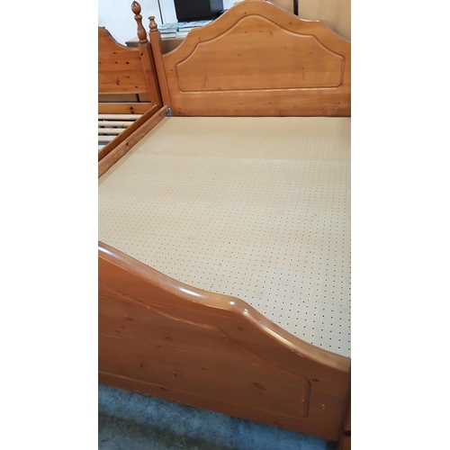 149 - Pine Double Bed Frame, NO Mattress (140cm x 194cm)