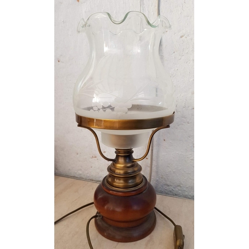 151 - Vintage Style Electric Lamp with Glass Shape (H:41cm) (Un-Tested)