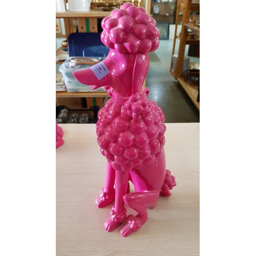 158 - Fuschia Colour Poodle Dog Figurine 