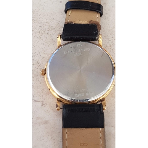 182 - Vintage Longines Men's Watch, Gold Plated Case with Stainless Steel Back on Black Leather Strap (Mod... 