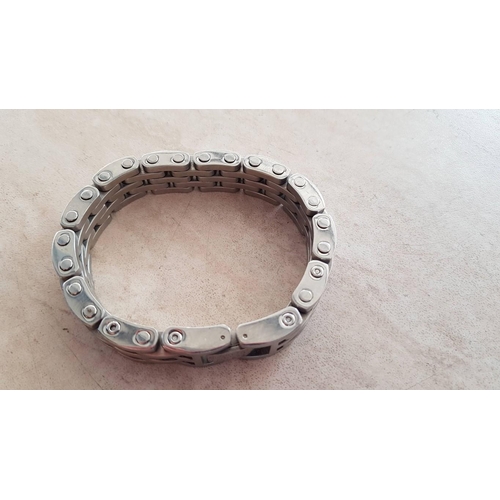 183 - Heavy Stainless Steel Bikers Chain Bracelet   (22.5cm )