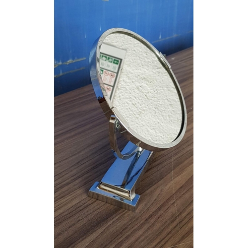 192 - Vintage Chromed Metal Make Up / Shaving Mirror 1920's - 30's ( Mirror Ø18cm )