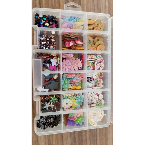 217 - Hand Craft Accessories (Quantity of Buttons, Sequins, and Others in Plastic Holder / Storage)