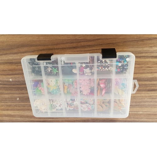 217 - Hand Craft Accessories (Quantity of Buttons, Sequins, and Others in Plastic Holder / Storage)