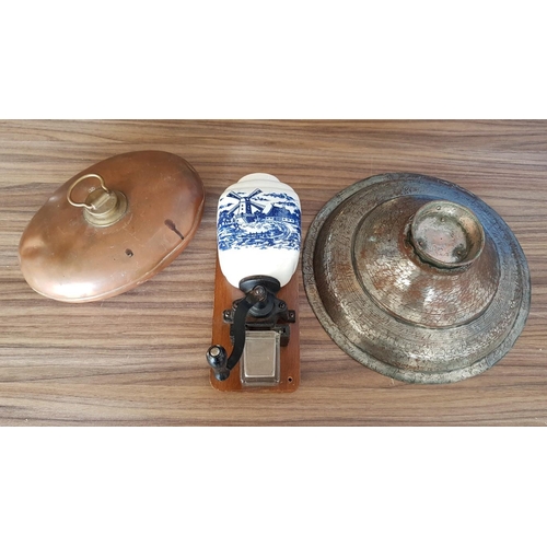 251 - Vintage and Antique Assorted Collection of Home Items' Vintage Wall Coffee Grinder (Missing Porcelai... 