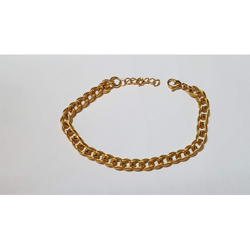 296 - Stainless Steel Gold Plated Leg Bracelet (24cm)