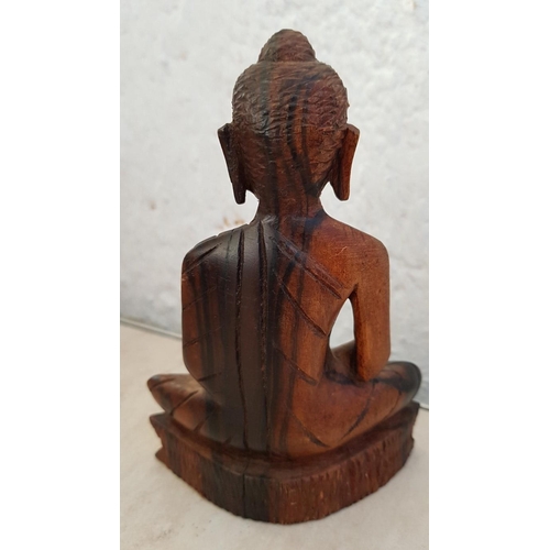 301 - Buddha H;15.5cm & Wooden Box 14.5x13x7.5cm