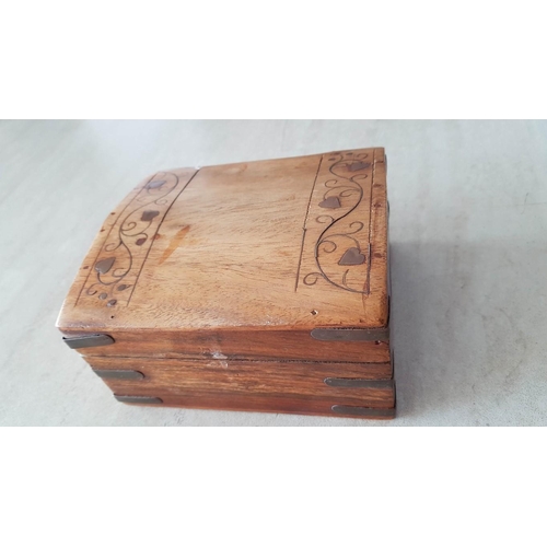 301 - Buddha H;15.5cm & Wooden Box 14.5x13x7.5cm