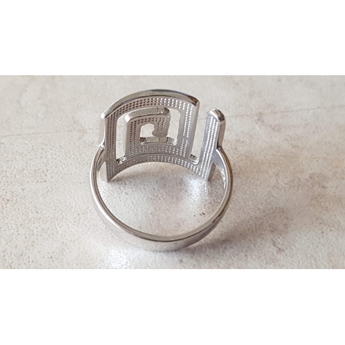 314 - Modern Silver (.925) Ring, Size Q-R