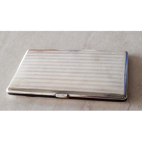 66 - Antique / Vintage Heavy Solid Sterling Silver Cigarette Case (Hallmarked Sterling Silver), (Weight 2... 