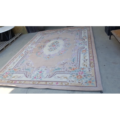 74 - Large Carpet in Floral Classic Pattern and Pastel Colour (332cm x 240cm)