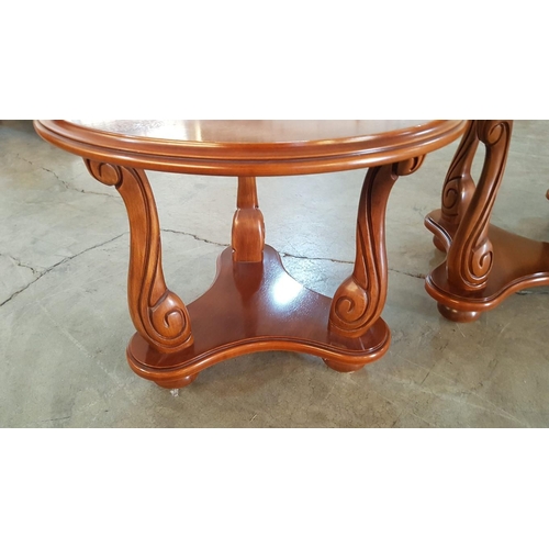 92 - Vintage / Classical Style Coffee & Side Table Set; Oval Shaped Coffee Table (100cm x 54cm x 43cm) To... 