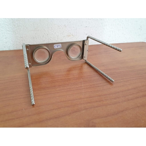 Antique German Zeiss Folding Stereoscopic Vision in Leather Case 