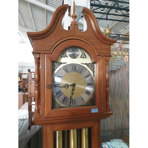 119 - Long Case / Grandfather Clock in Light Wod Case, 3 - Weight Driver Keininger (Germany) Movement (79R... 