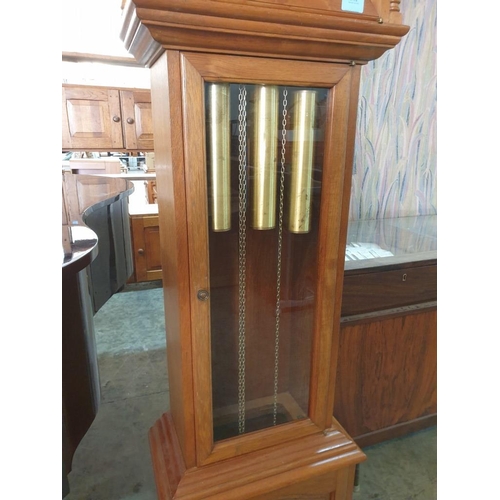 119 - Long Case / Grandfather Clock in Light Wod Case, 3 - Weight Driver Keininger (Germany) Movement (79R... 
