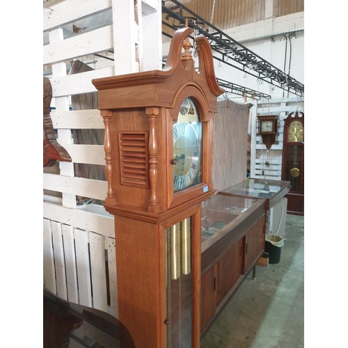 119 - Long Case / Grandfather Clock in Light Wod Case, 3 - Weight Driver Keininger (Germany) Movement (79R... 