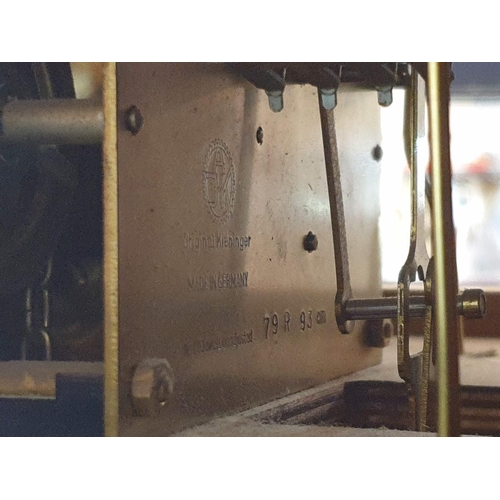 119 - Long Case / Grandfather Clock in Light Wod Case, 3 - Weight Driver Keininger (Germany) Movement (79R... 
