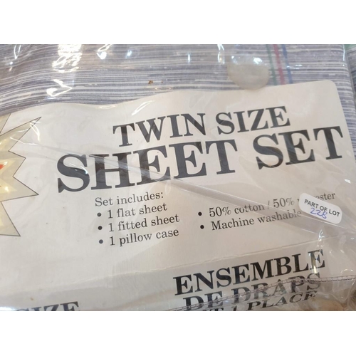 228 - 5 x Packs of Bed Sheet Sets (Sizes & Colours in Photos)