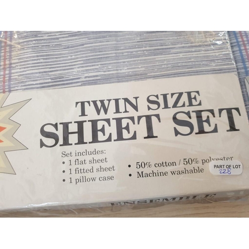 228 - 5 x Packs of Bed Sheet Sets (Sizes & Colours in Photos)