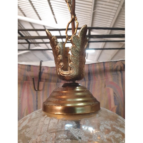 240 - Vintage Light Fitting with Glass Shade (Ø24cm L:24.5cm)