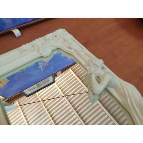 245 - Beautiful Art Nouveau Style Mirror with Decorative Frame (40cm x 24.5cm)