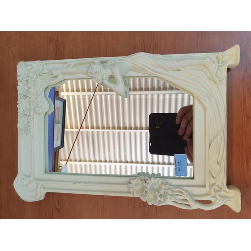 245 - Beautiful Art Nouveau Style Mirror with Decorative Frame (40cm x 24.5cm)