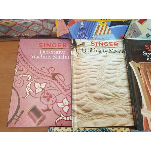 249 - 9 x Books on Patchwork, Quilting, Soft Furnishings and Set of 6 x Hardback Books on Singer Sewing (1... 