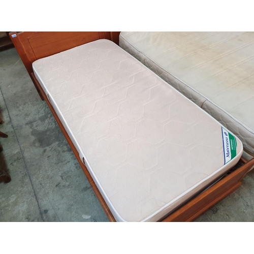 327 - Single Bed with Solid Wood Surround / Headboard and 