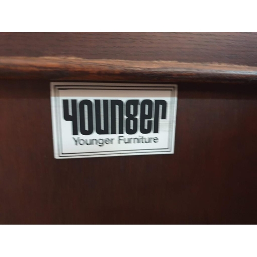 333 - Dark Wood Sideboard with 4 x Cane Effect Doors (160cm x 53cm x 80cm)