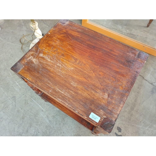 335 - Vintage Wooden Side Table with Drawer and Lower Shelf (50cm x 40cm x 56cm)