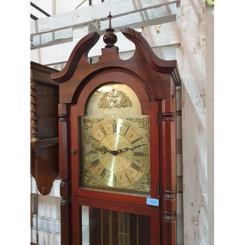 342 - Tempus Fugit Long Case / Grandfather Clock, Dark with Case with 3 - Weight & Pendulum Driven Movemen... 