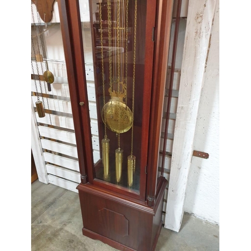 342 - Tempus Fugit Long Case / Grandfather Clock, Dark with Case with 3 - Weight & Pendulum Driven Movemen... 