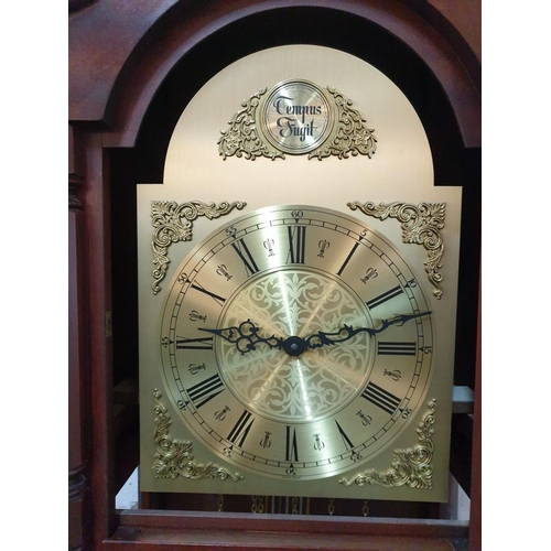 342 - Tempus Fugit Long Case / Grandfather Clock, Dark with Case with 3 - Weight & Pendulum Driven Movemen... 