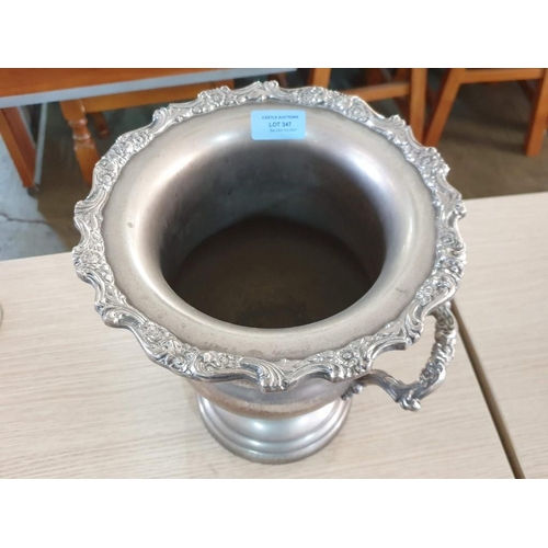 347 - Silver Plated Twin Handle Vase / Champagne Ice Bucket (H:26.5cm)