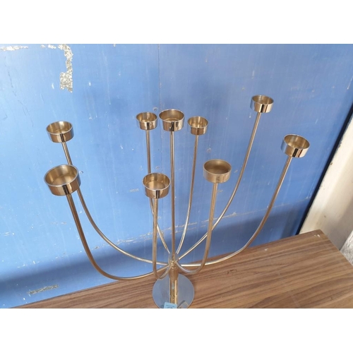 269 - Habitat White Metal 9 - Arm Candle Holder (H:61cm)