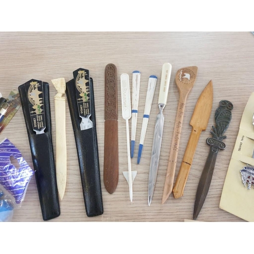 272 - Collection of Pens, Stationary, souvenir, Spoons, Letter Openers etc