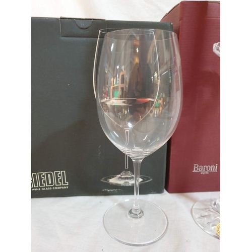 299 - Czech Lead Crystal Candlestick with Decorative Silver Colour Coller (H:22cm) Together with Boxed Pai... 