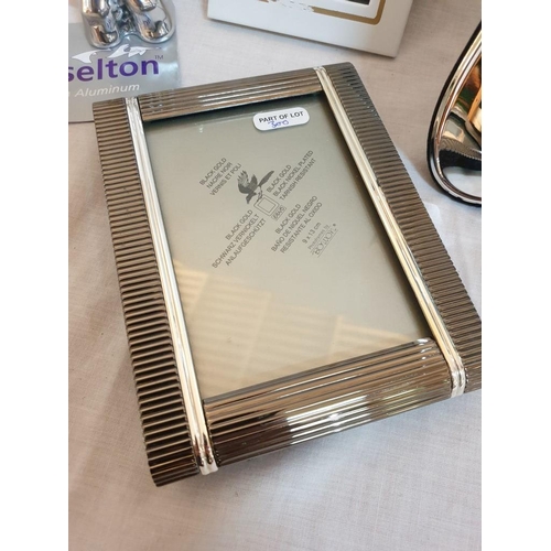 300 - Decorative Silver plated Picture Frame (20cm x 14.5cm Overall) 2 x Other Picture Frames and a 
