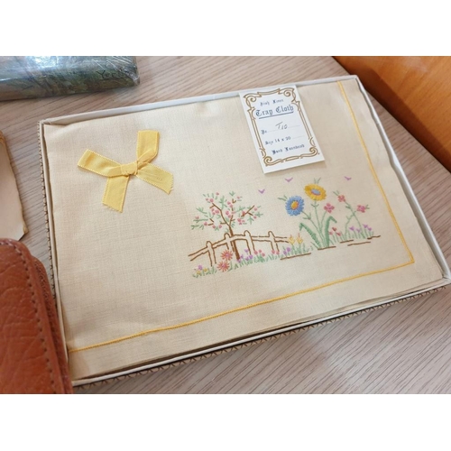 305 - Collection of Items; M&S Stationery Tray, Irish Cotton Linen, Leather Writing Case, Various of Walle... 