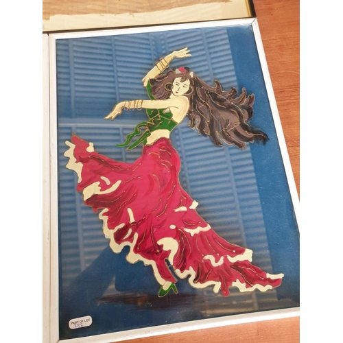 292 - Collection of 7 x Assorted Framed Pictures inc; 2 x Egyptian Papyrus, Pair of Flamingo Dancers, Vint... 