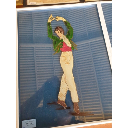 292 - Collection of 7 x Assorted Framed Pictures inc; 2 x Egyptian Papyrus, Pair of Flamingo Dancers, Vint... 