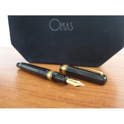 697 - Omas Paragon (Italy) Fountain Pen, Black Colour with 18ct Gold Trim and Nib, Limited Edition No 273/... 