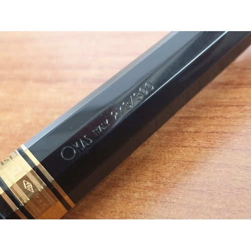 697 - Omas Paragon (Italy) Fountain Pen, Black Colour with 18ct Gold Trim and Nib, Limited Edition No 273/... 