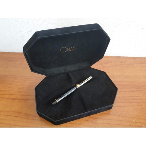 697 - Omas Paragon (Italy) Fountain Pen, Black Colour with 18ct Gold Trim and Nib, Limited Edition No 273/... 