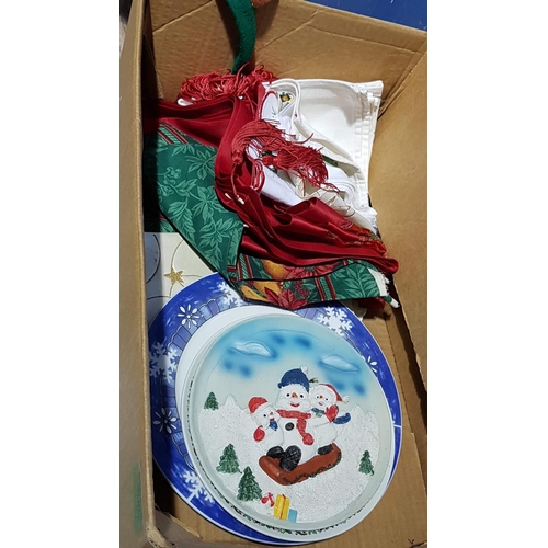 112 - Christmas Decorations; 4 x Christmas Plates, 4 x Christmas Stockings, 6 x Santa Hats, Assorted Chris... 