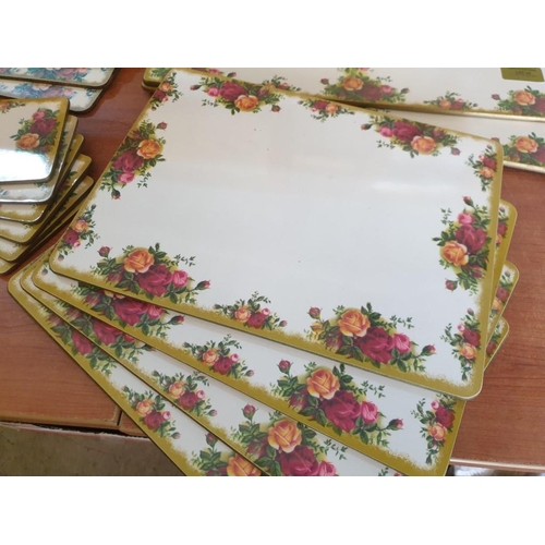 32 - Collection of Table Matts and Coaster in Royal albert Country Rose Style Pattern (24pcs)