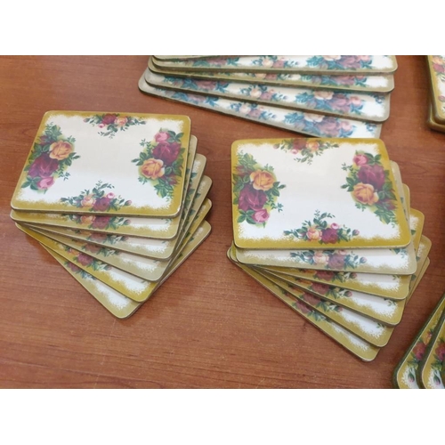 32 - Collection of Table Matts and Coaster in Royal albert Country Rose Style Pattern (24pcs)