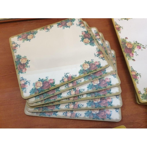 32 - Collection of Table Matts and Coaster in Royal albert Country Rose Style Pattern (24pcs)