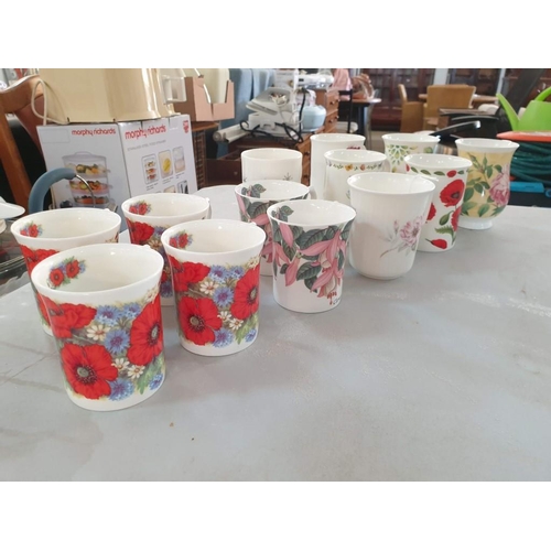 Collection of Bone Chine Coffee Mugs 2 x Queens Cloverdale Pearl, 1 x Royal  Albert, 4 x Blue Waters,